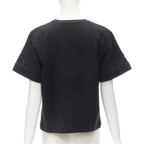 FENDI Karl Loves Karlito black perforated sweatshirt top S 